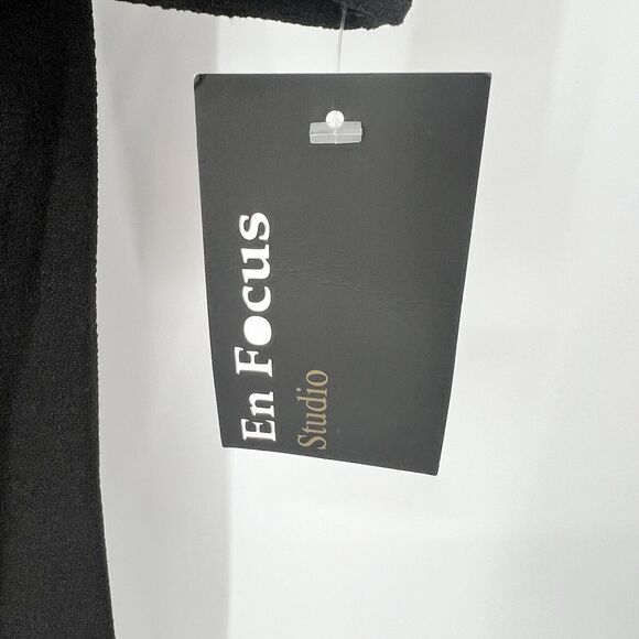 NWT En Focus Studio Black Sheath Dress 8 Demure Classy Lace Sleeves Feminine - Picture 3 of 8